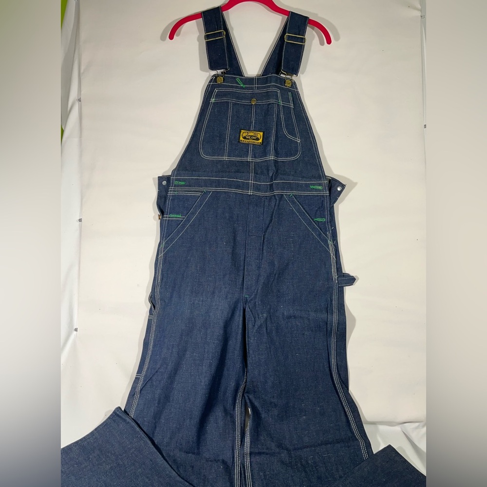 VTG 60’s WASHINGTON DEE CEE SANFORIZED DENIM BIB OVERALLS W32” L36” COTTON NEW
